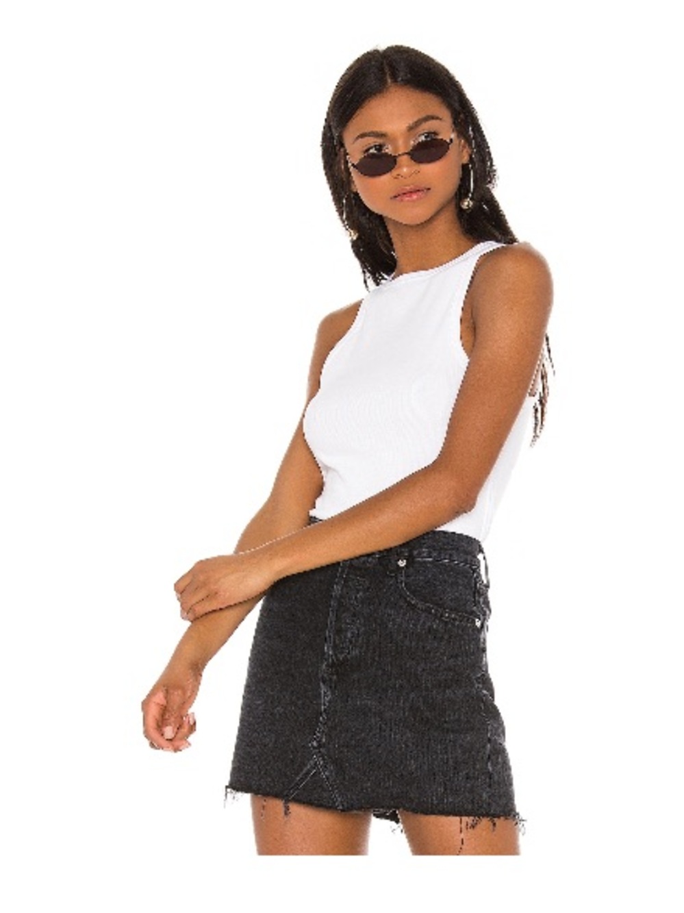 Agolde Ribbed Classic Tank in White Size XS